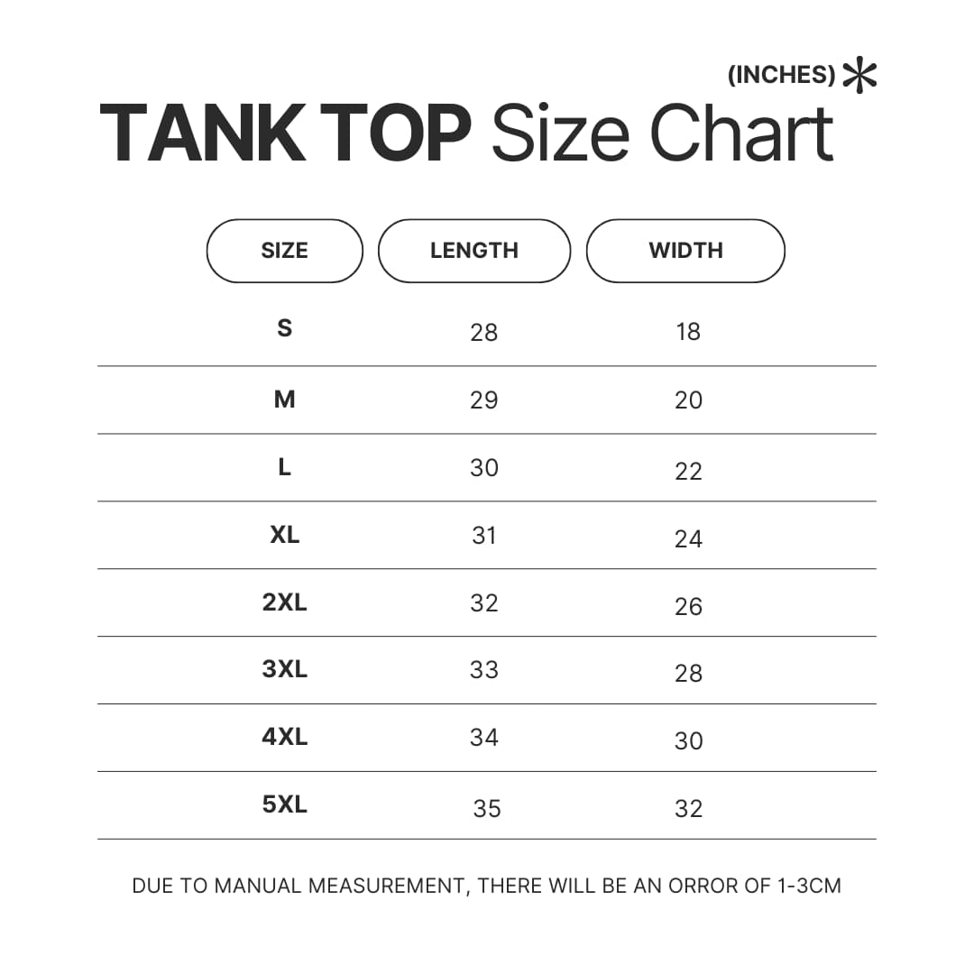 Tank Top Size Chart - Plants vs Zombies Shop