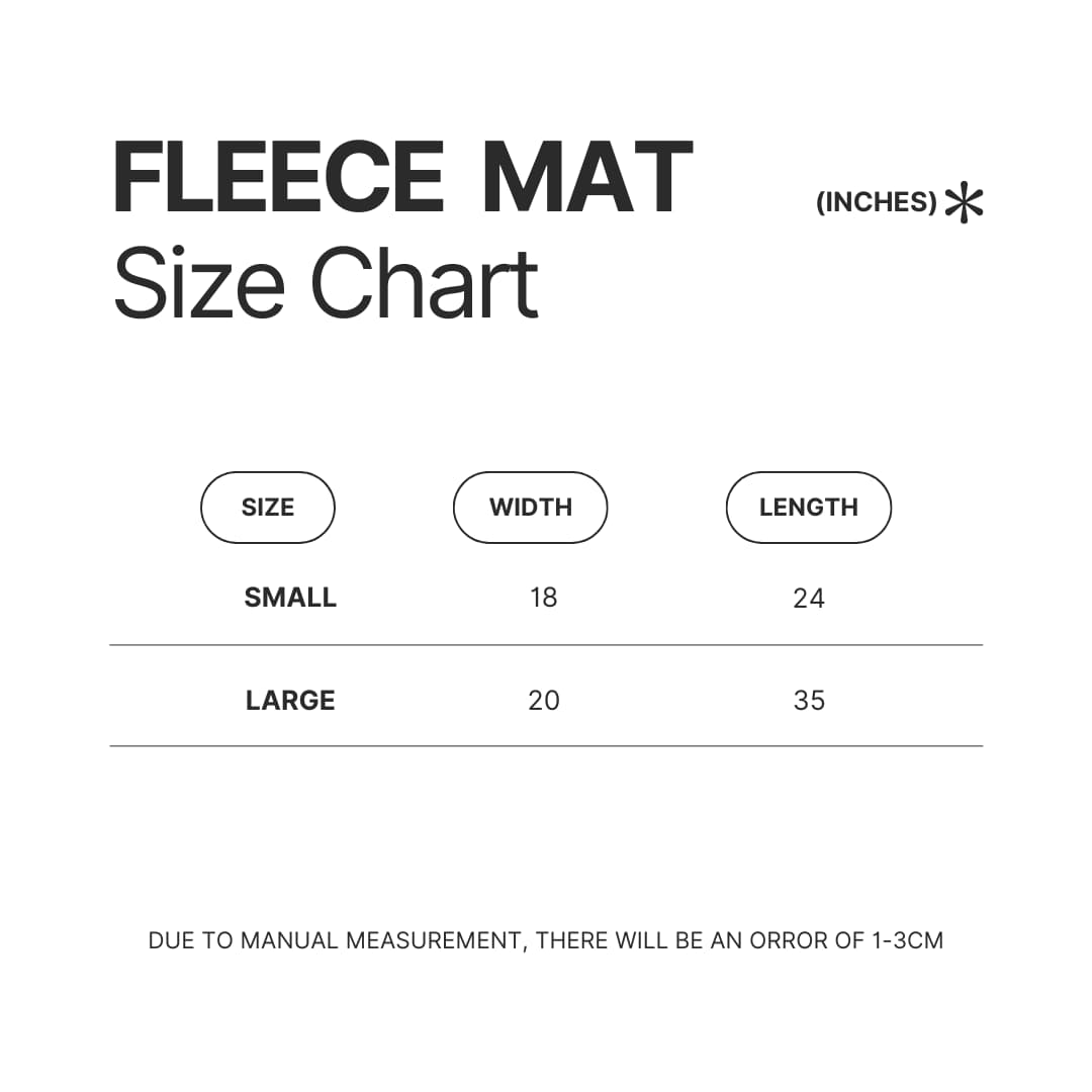 Fleece Mat Size Chart - Plants vs Zombies Shop