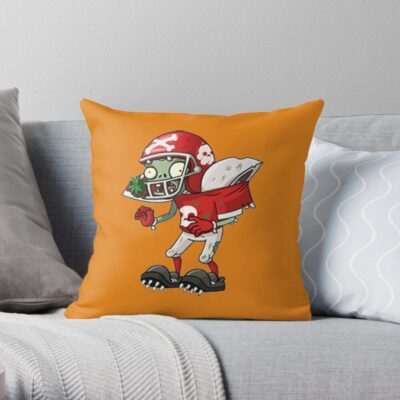 Plants Vs Zombies Football Zombie Throw Pillow