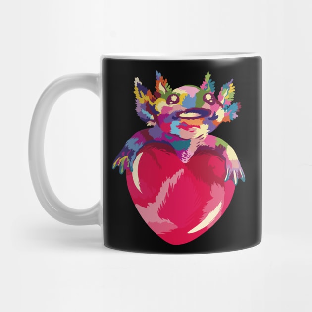 Axolotl Animal And Heart Mug